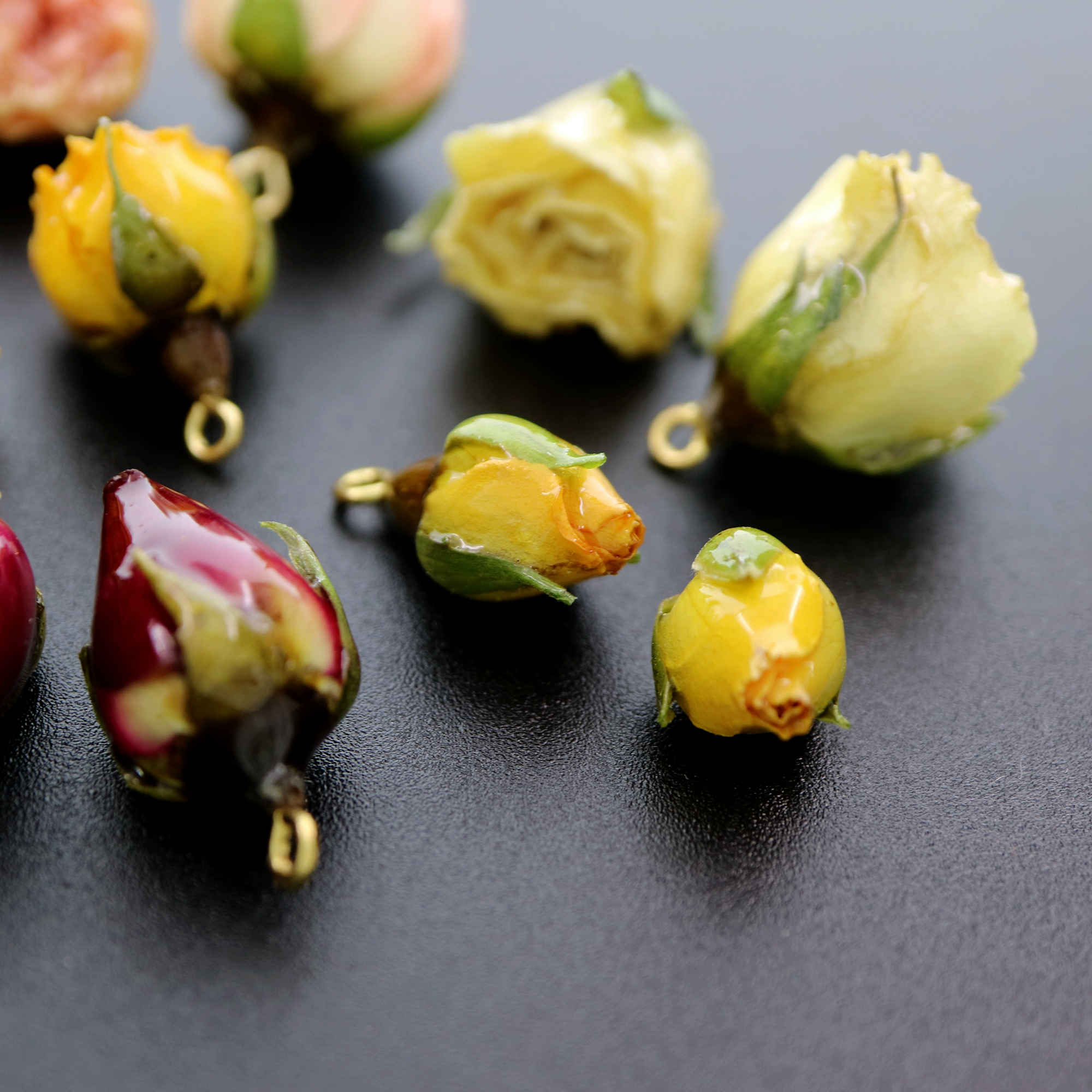 5Pcs 15-20MM Real Pink Preserved Dry Rose Flower with Epoxy Filled DIY Earrings Charm Supplies 1800397 - Click Image to Close